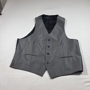 MidtownMan VEST Men's Gray Suit Vest Large Size Adjustable Back Office Work